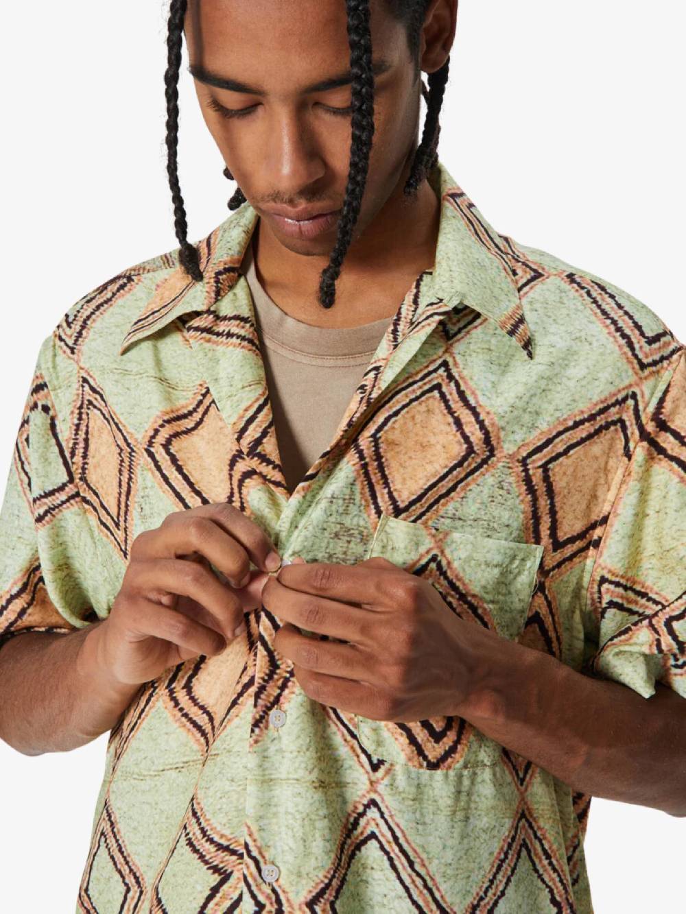 DANILO PAURA Camicie In Viscosa Verde JEREMY BOWLING SHIRT