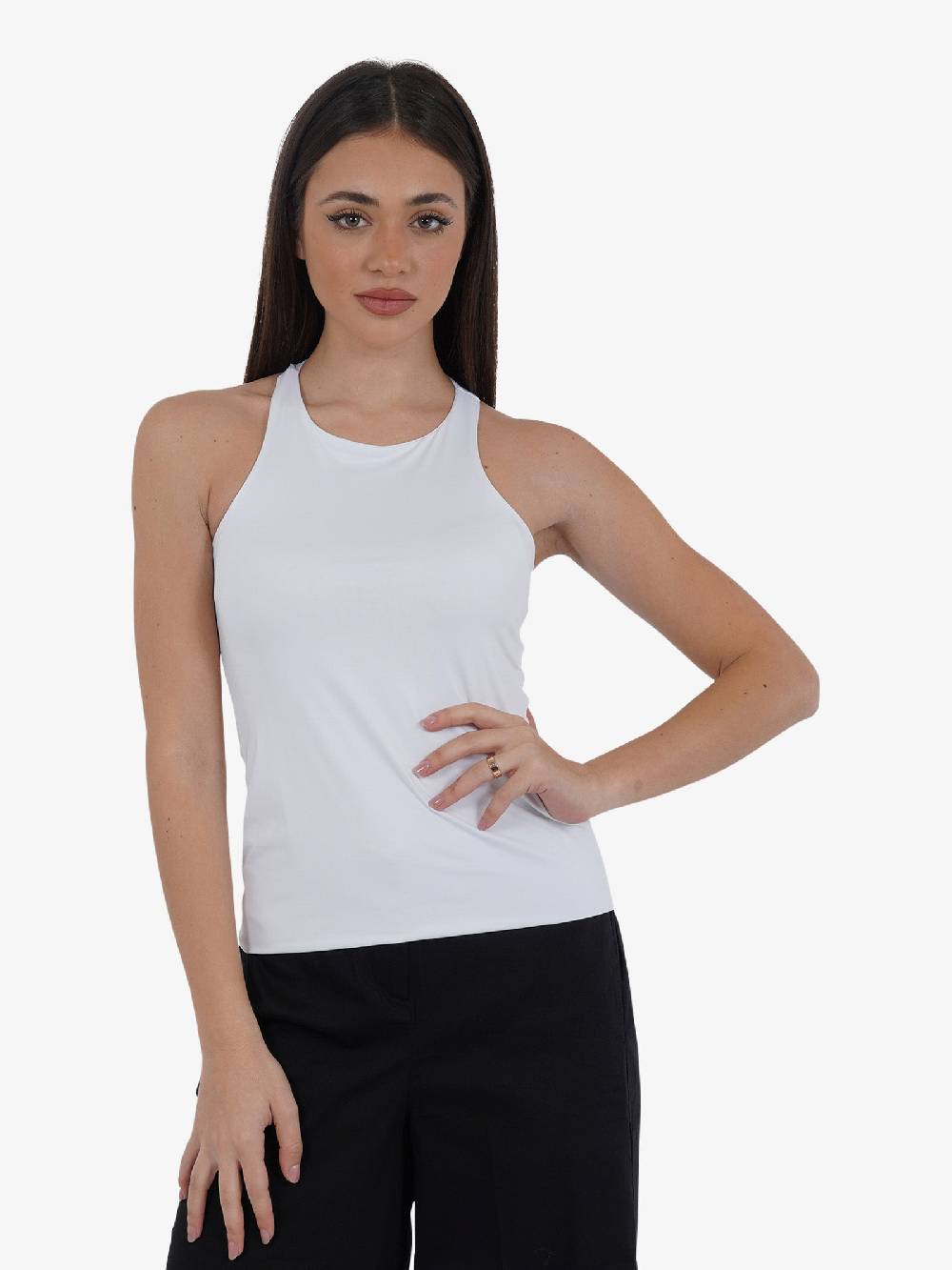 JIJIL Canotta CN294 Donna In Tesstuto Tecnico Bianco