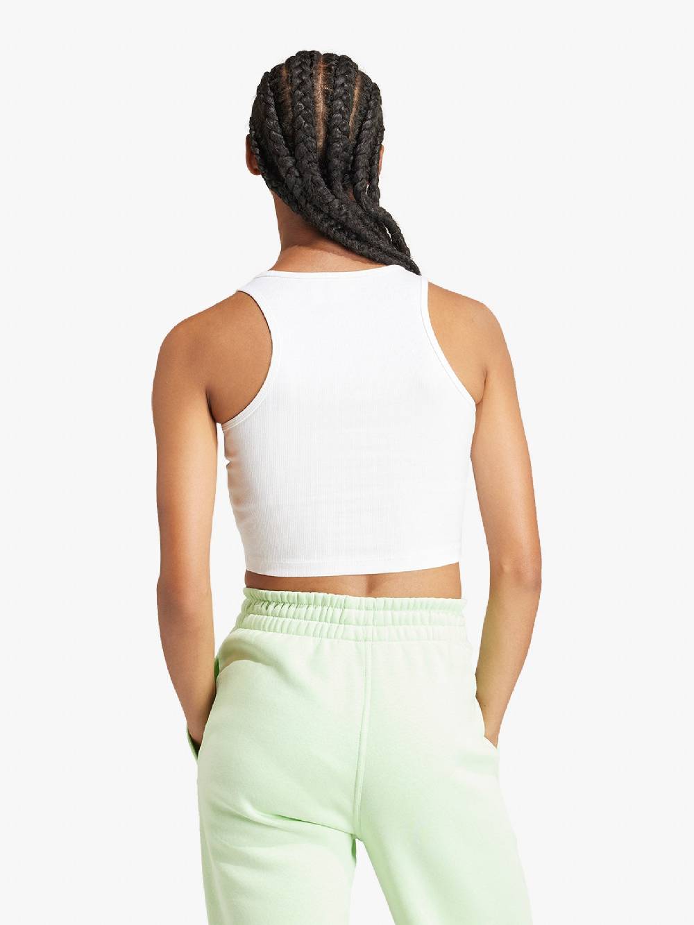 ADIDAS Canotta Cropped Essentials Rib IY5920 Donna Cotone Bianco