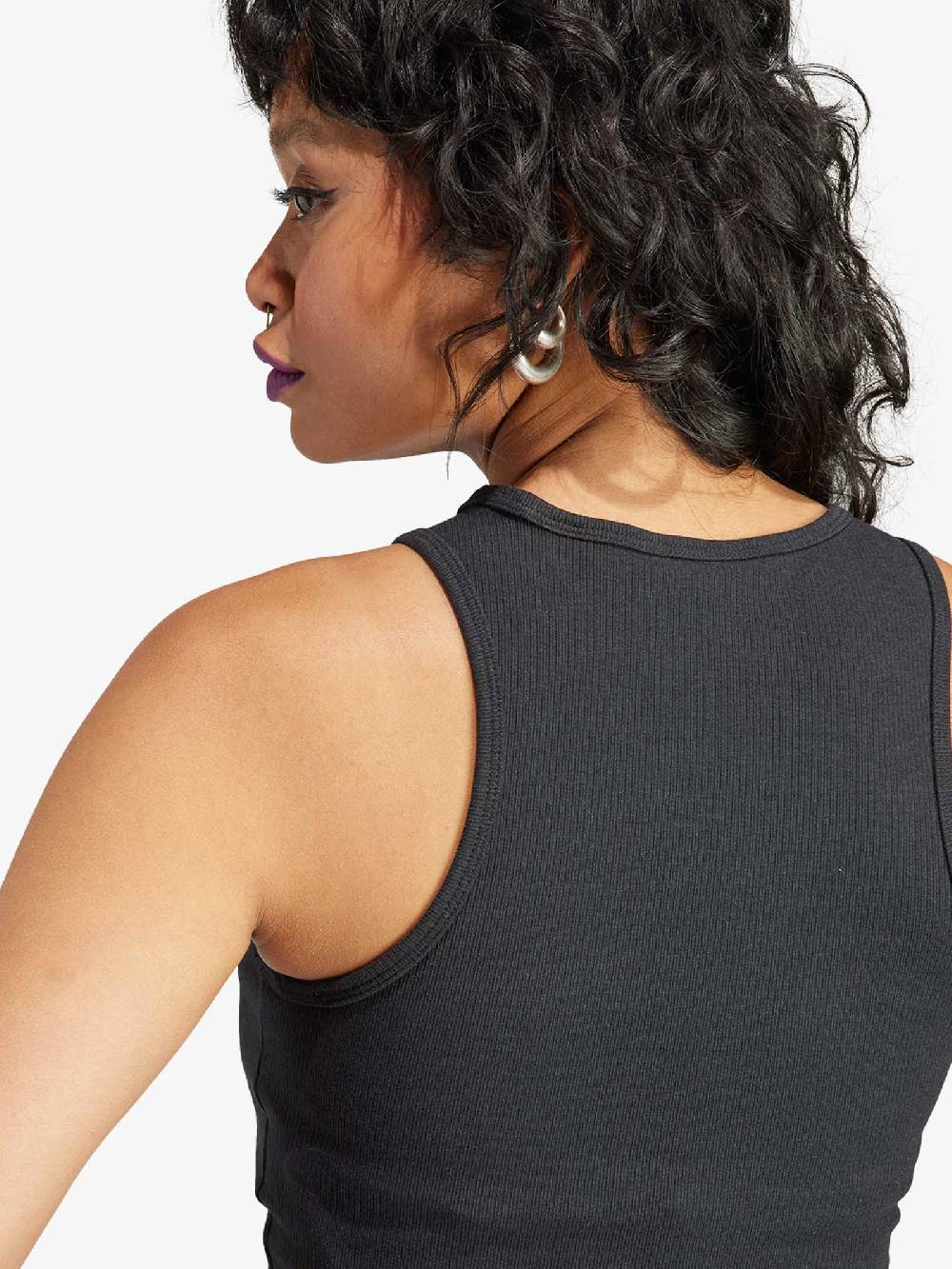 ADIDAS Canotta Croppes Essentials Rib IJ8251 Donna Cotone Nero