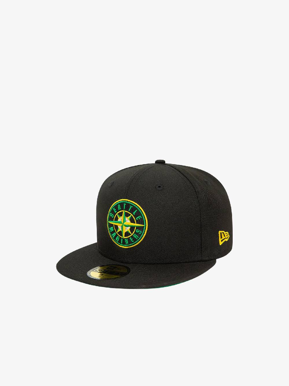NEW ERA Cappello 59FIFTY Seattle Mariners MLB Cooperstown Alternative 60503344 uomo cotone nero