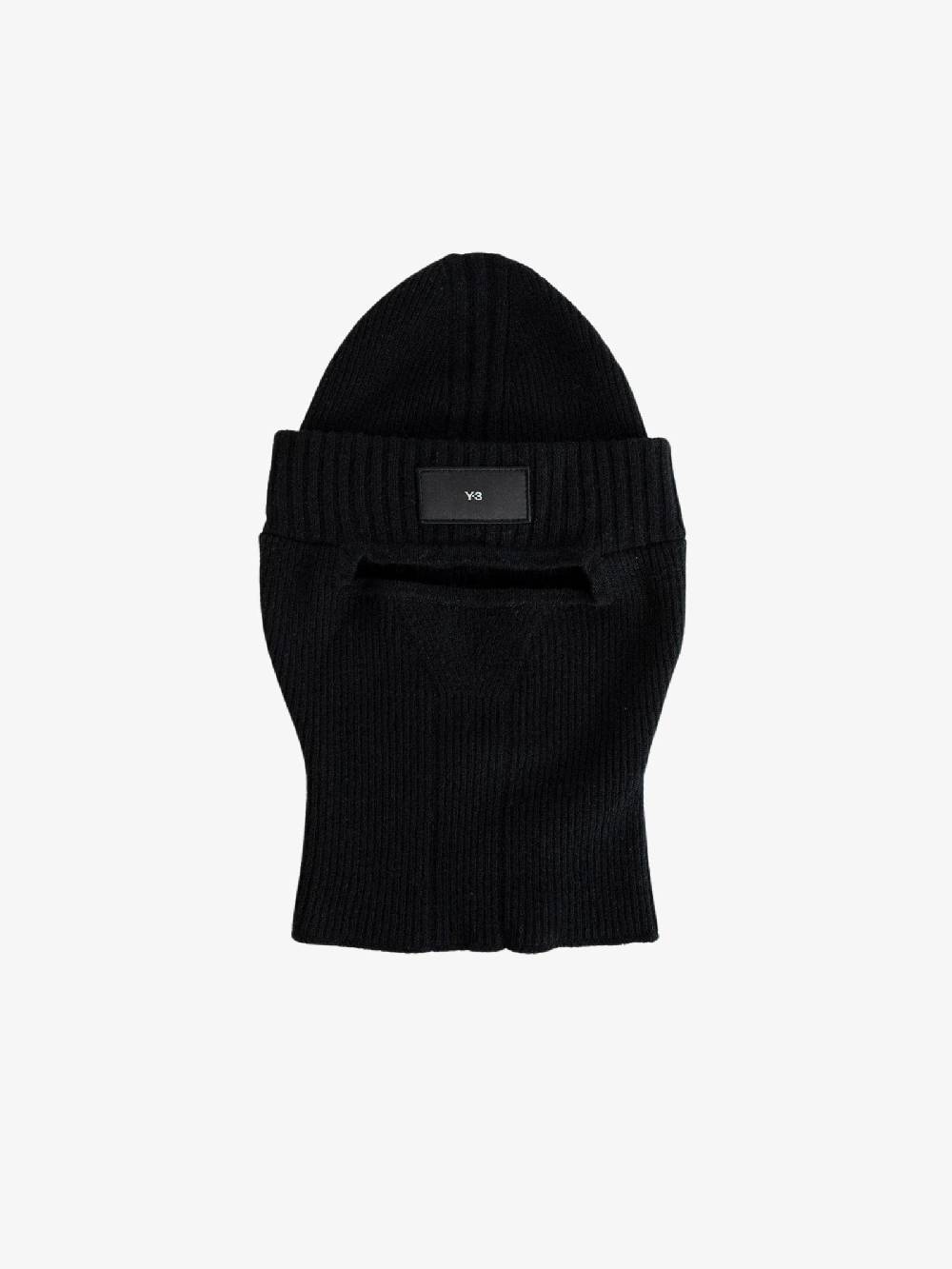 Y-3 Cappello Balaclava IK6881 passamontagna uomo in lana nero