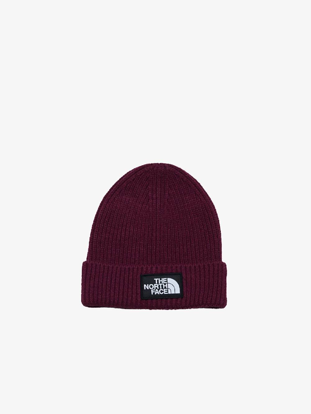 THE NORTH FACE Cappello Beanie TNF Logo Box in tessuto tecnico bordeaux