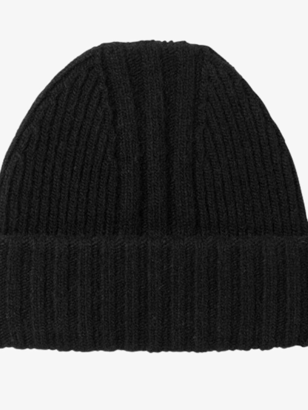 Y-3 Cappello Beanie Uomo In Lana Nero Con Etichetta