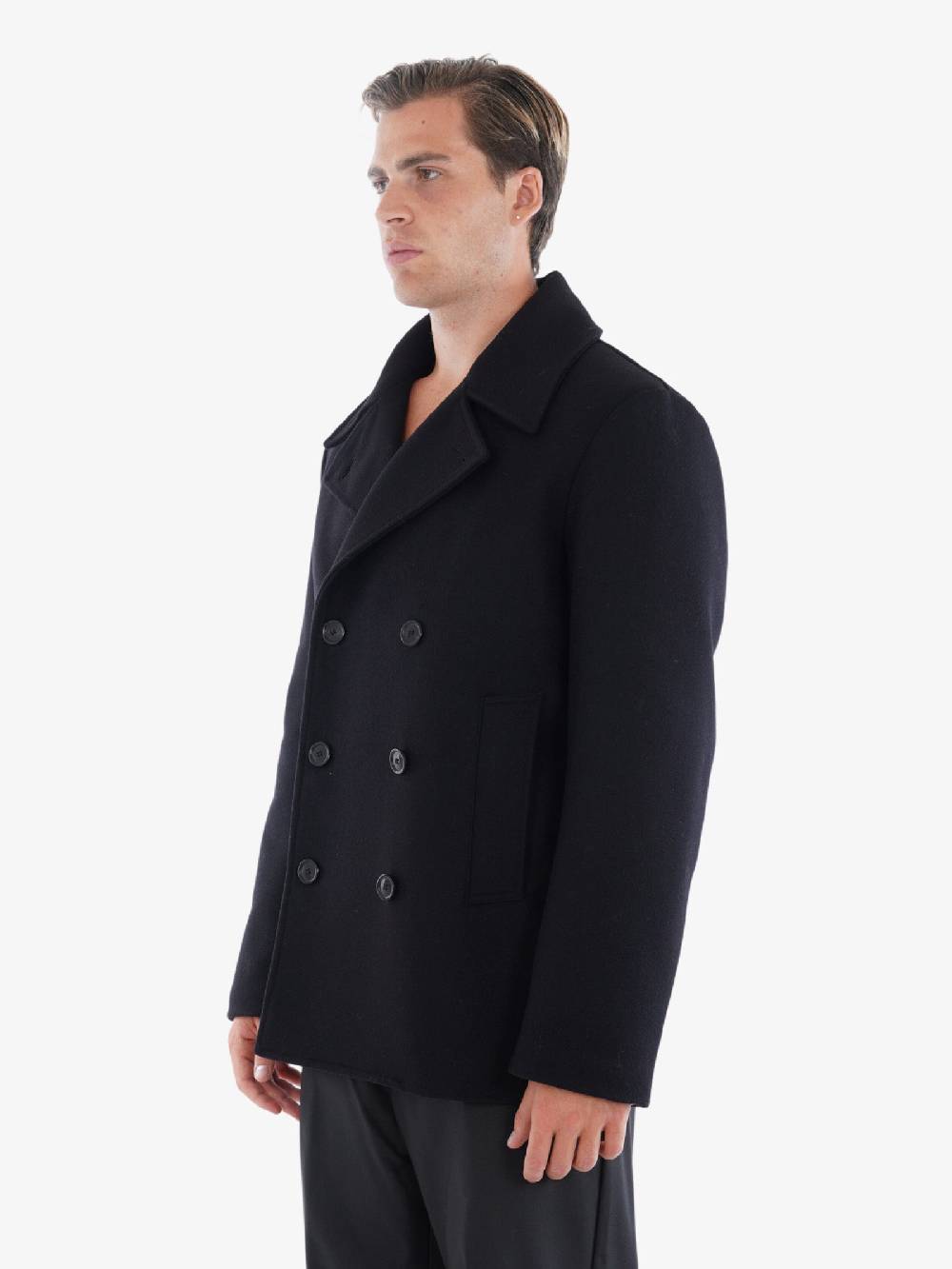 GRIFONI Cappotto Doppiopetto GP161040 Uomo In Lana Nero