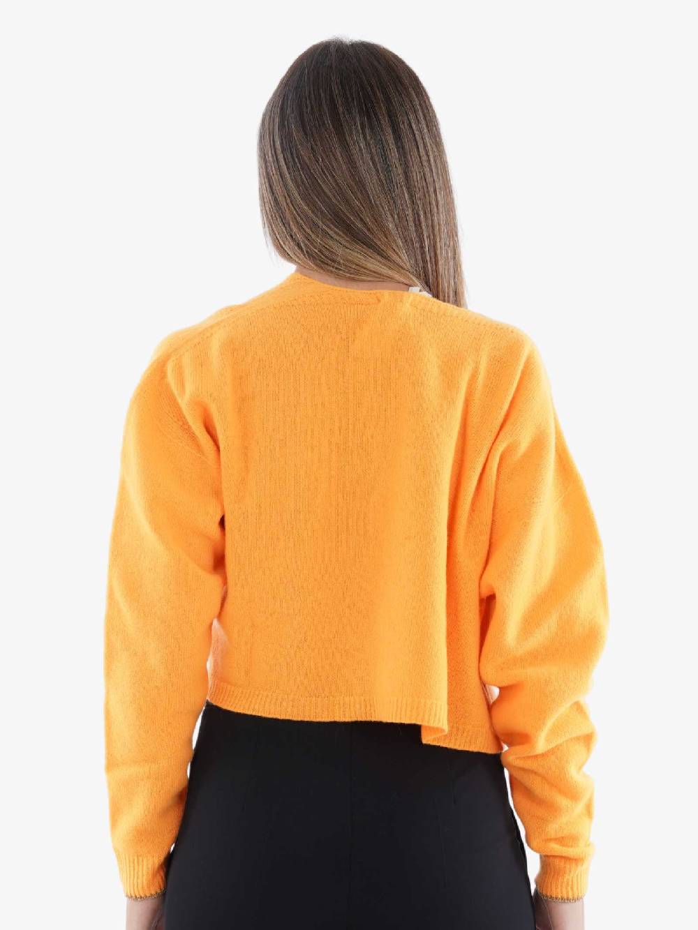 ALYSI Cardigan Cropped Donna In Cachemire Arancione