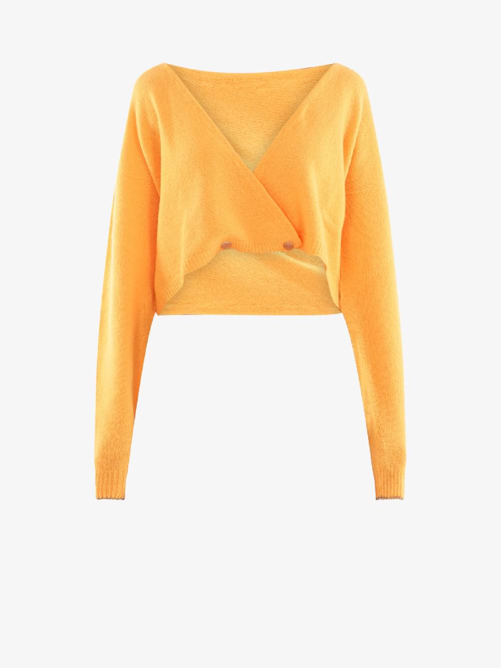 ALYSI Cardigan cropped donna in cachemire arancione