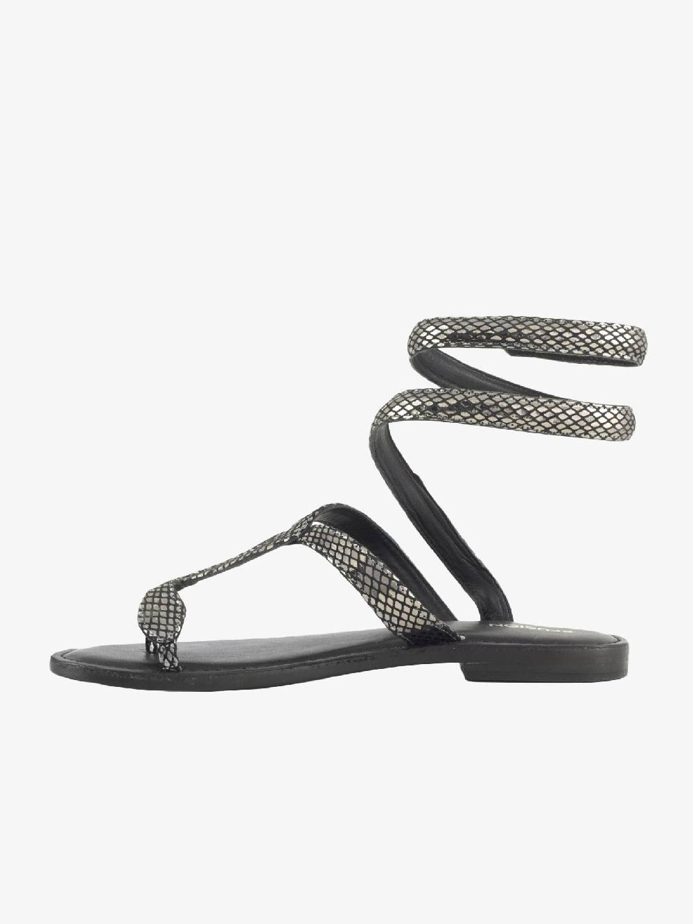 CB FUSION Sandali Donna In Pelle Laminata Argento