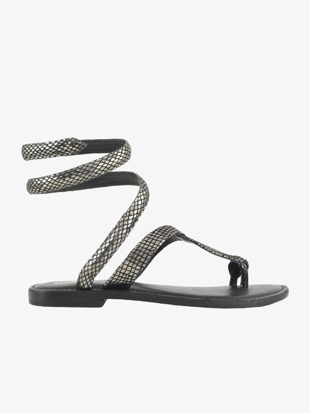 CB FUSION Sandali donna in pelle laminata argento