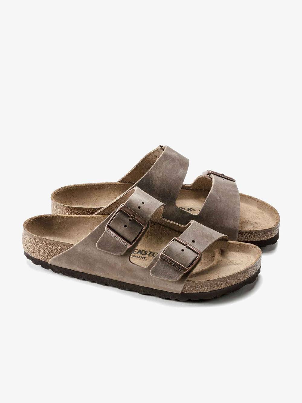 BIRKENSTOCK Ciabatte Arizona Uomo Tabacco Pelle Oliata Platare Stretto