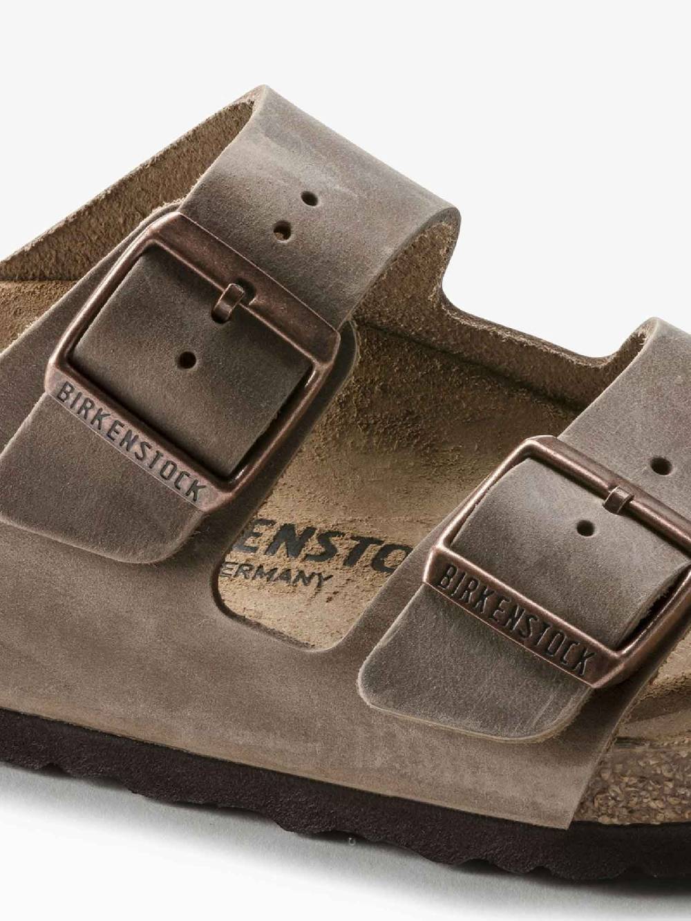 BIRKENSTOCK Ciabatte Arizona Uomo Tabacco Pelle Oliata Platare Stretto