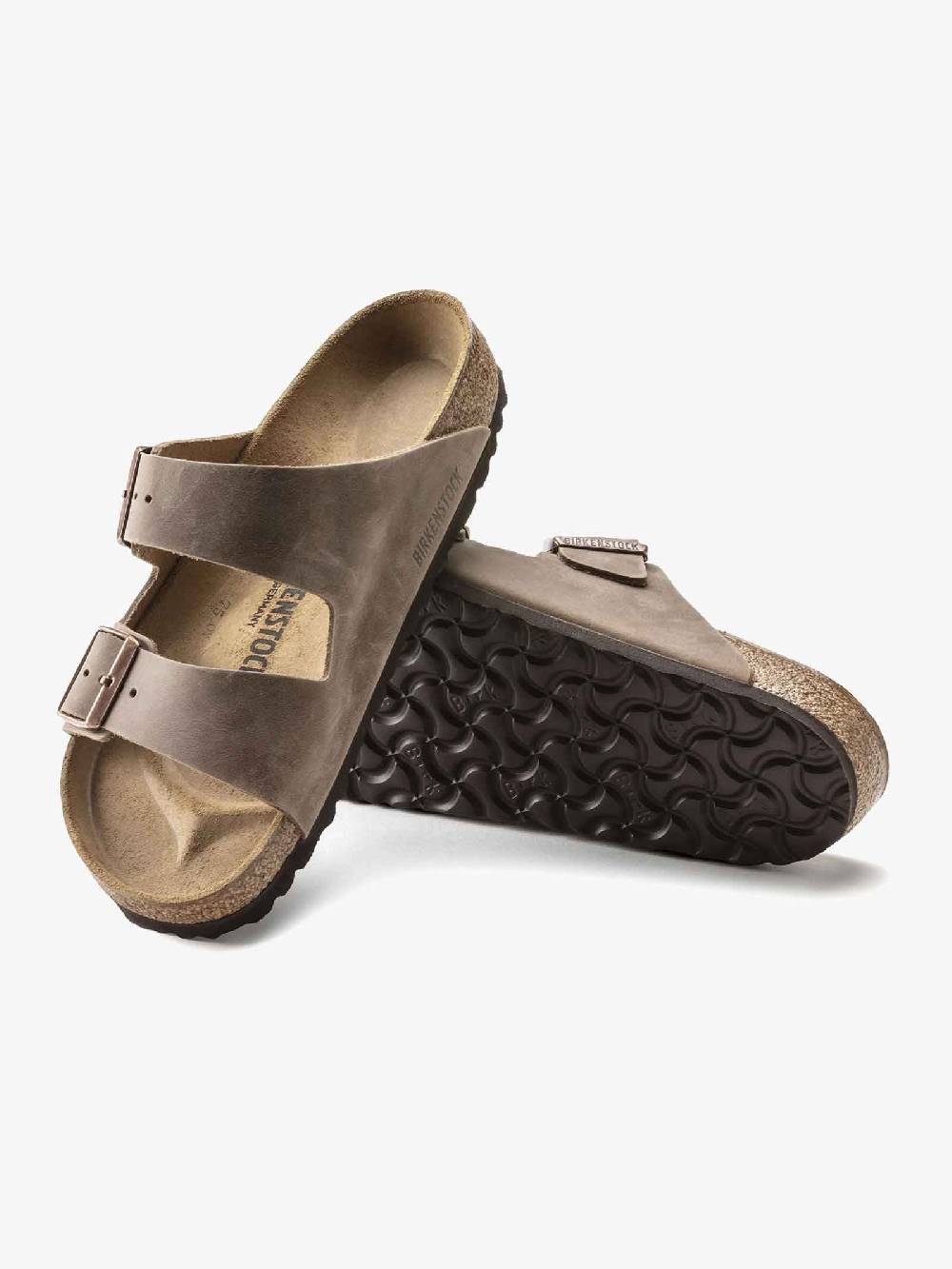 BIRKENSTOCK Ciabatte Arizona Uomo Tabacco Pelle Oliata Platare Stretto