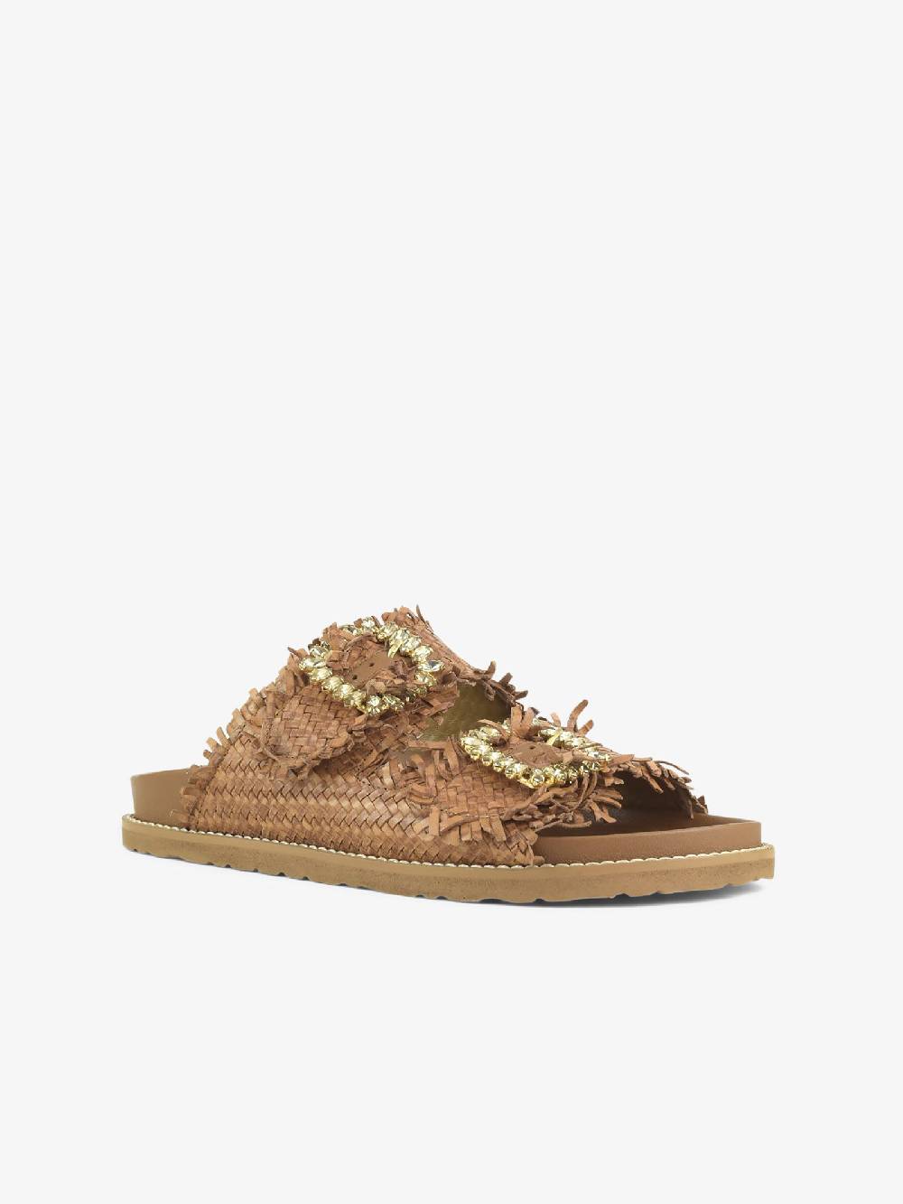 CORAL BLUE Ciabatte Gioiello Pelle Intrecciata CB.K221.02 Donna Pelle Beige