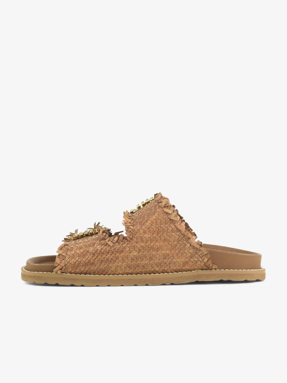 CORAL BLUE Ciabatte Gioiello Pelle Intrecciata CB.K221.02 Donna Pelle Beige