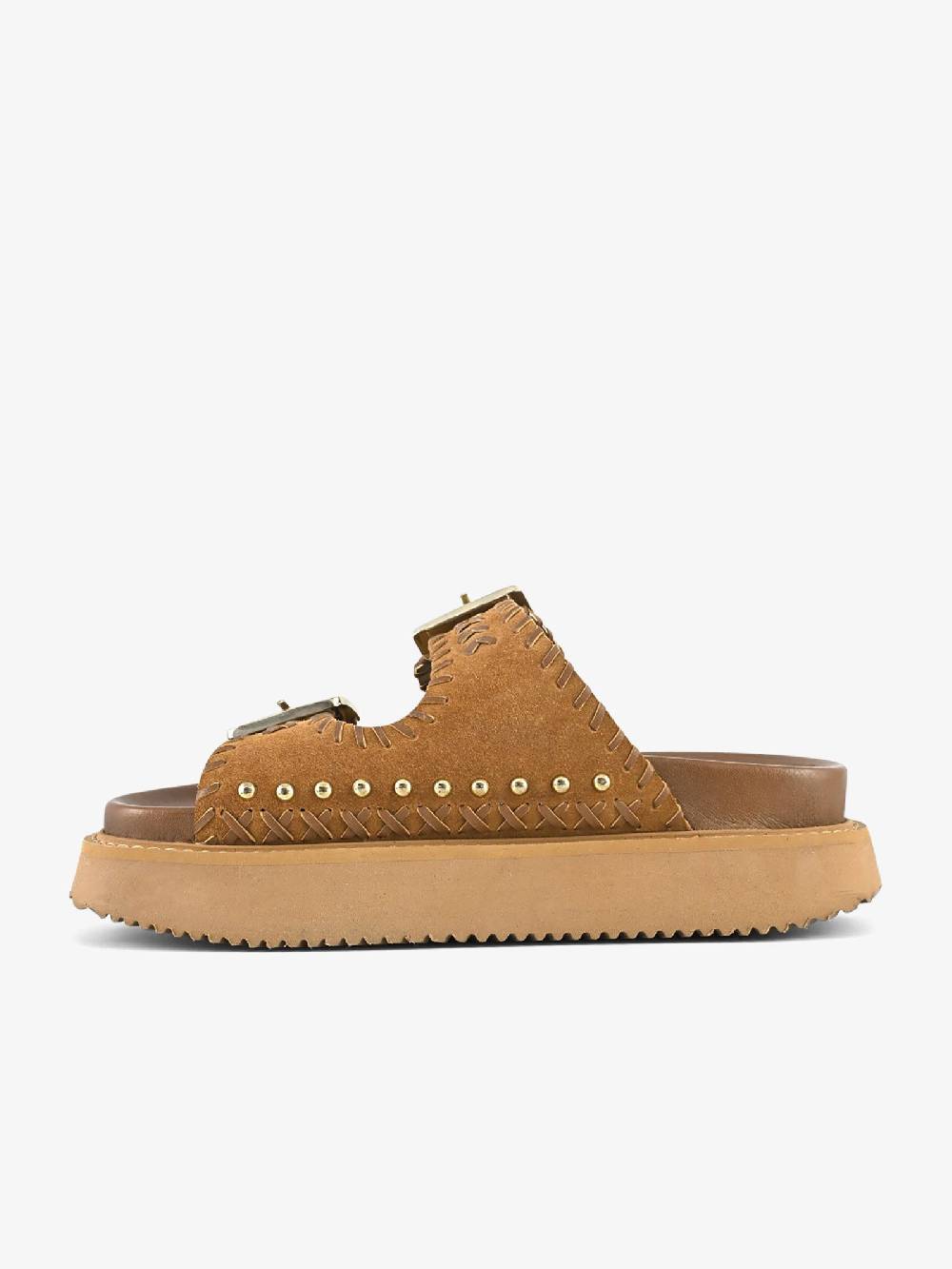 CORAL BLUE Ciabatte Platform Doppia Fascia CB.K224.27 Donna Pelle Marrone