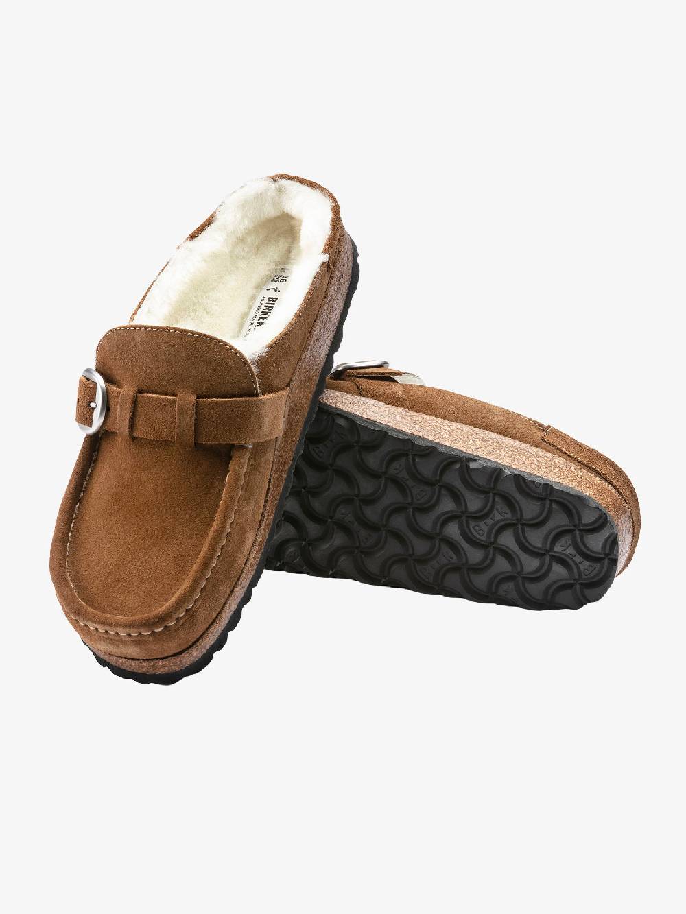 BIRKENSTOCK Ciabatte Sabot Buckley Pelliccia Di Agnello Donna Marrone