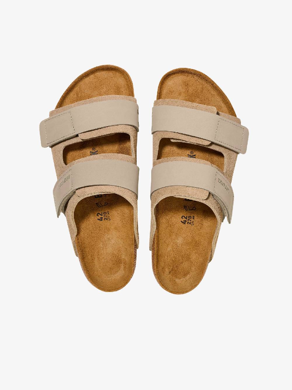 BIRKENSTOCK Ciabatte Uji Uomo In Pelle Pieno Fiore Beige