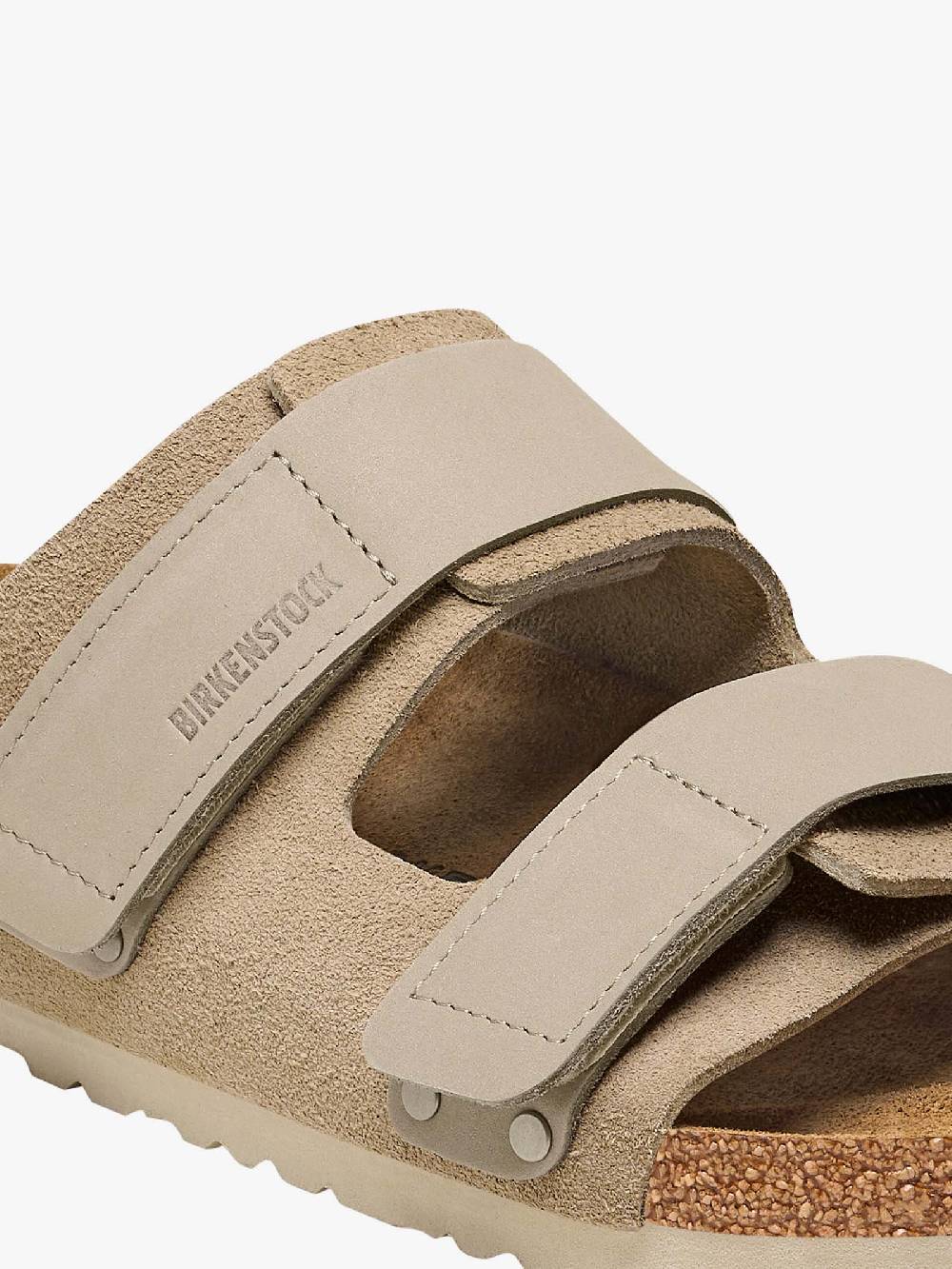 BIRKENSTOCK Ciabatte Uji Uomo In Pelle Pieno Fiore Beige