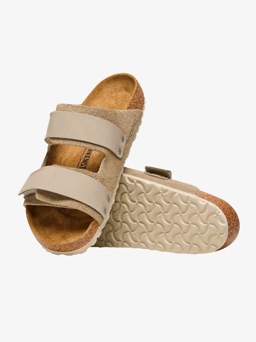 BIRKENSTOCK Ciabatte Uji Uomo In Pelle Pieno Fiore Beige