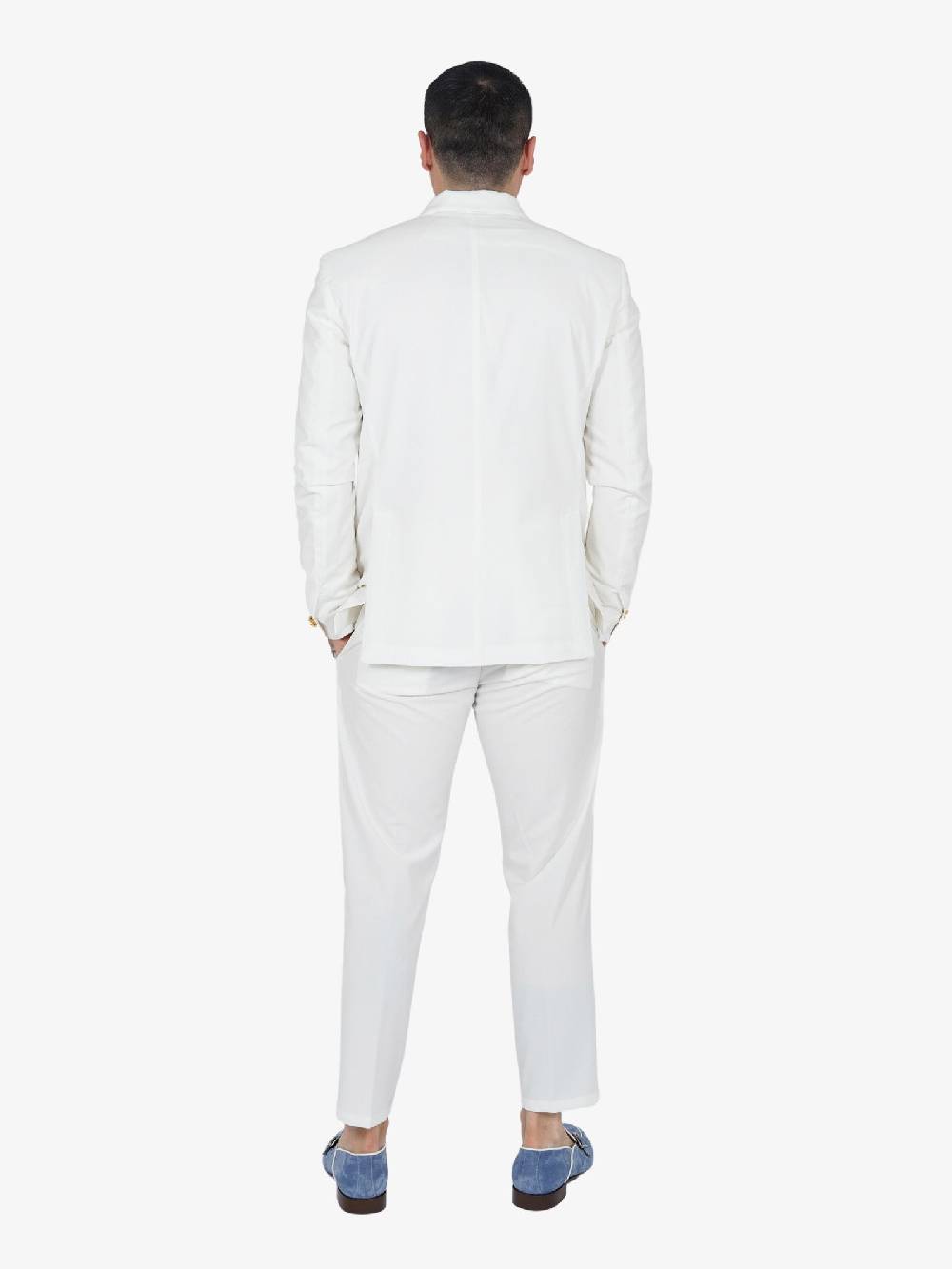 MARSEM Completo Elegante Doppiopetto Uomo Bianco/oro