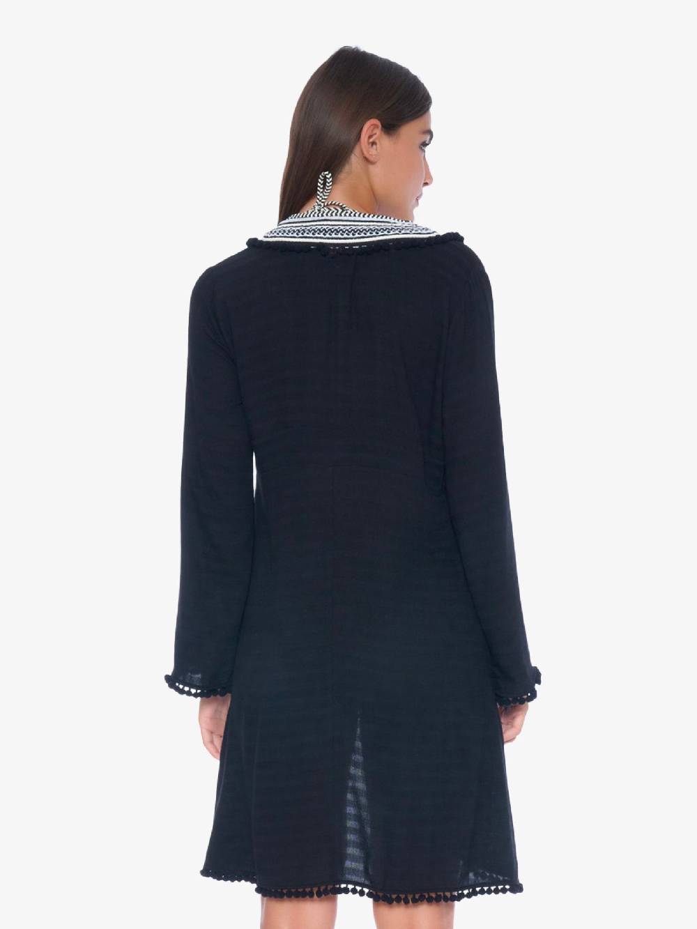 MISS BIKINI Copricostume Caftano Tinta Unita Donna Passamanerie