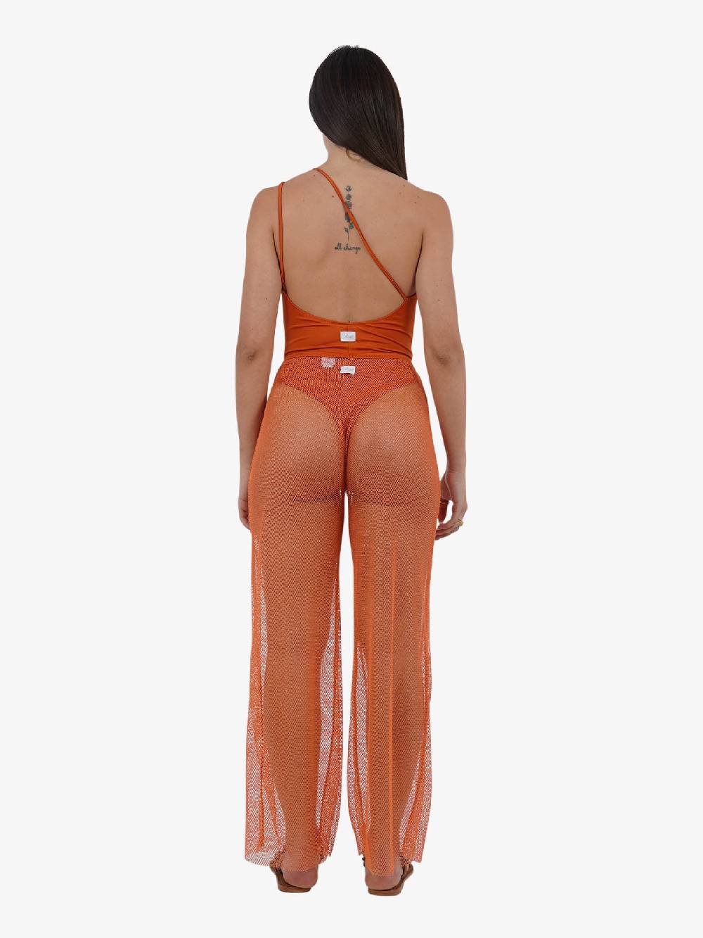 COTAZUR Copricostume Pantalone Micro Rete CTZ02066 Donna Arancione
