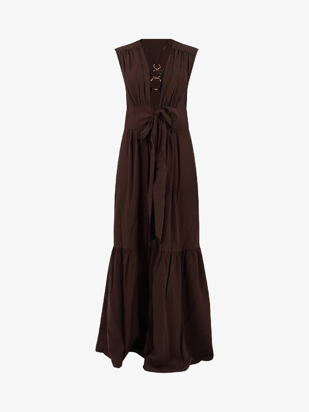 MISS BIKINI Copricostume Vestaglia Lungo V4041D Donna Viscosa Marrone