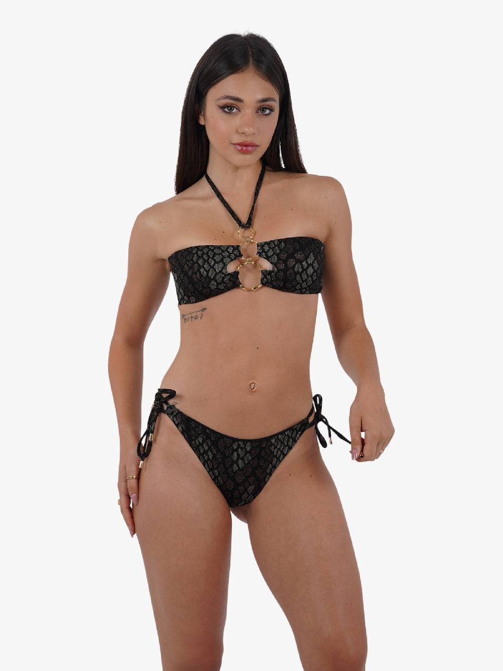 MISS BIKINI Costume da bagno bikini a fascia pitonato V4098S donna marrone