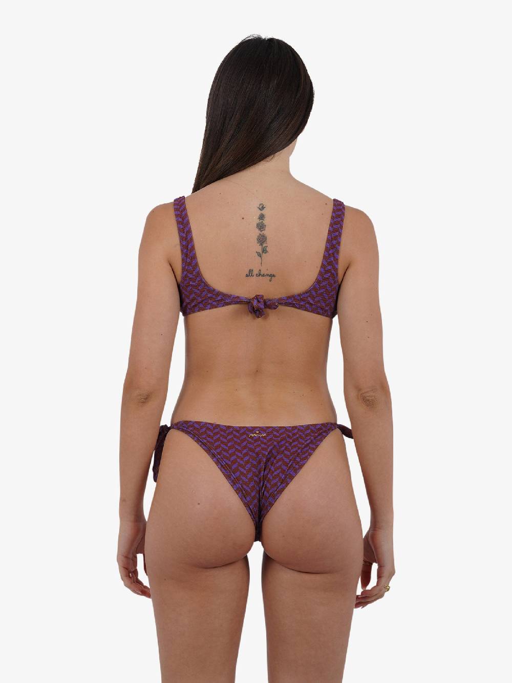 PIN UP Costume Da Bagno Bikini Brasserie Stampa Beautiful TreePE044F Donna Viola