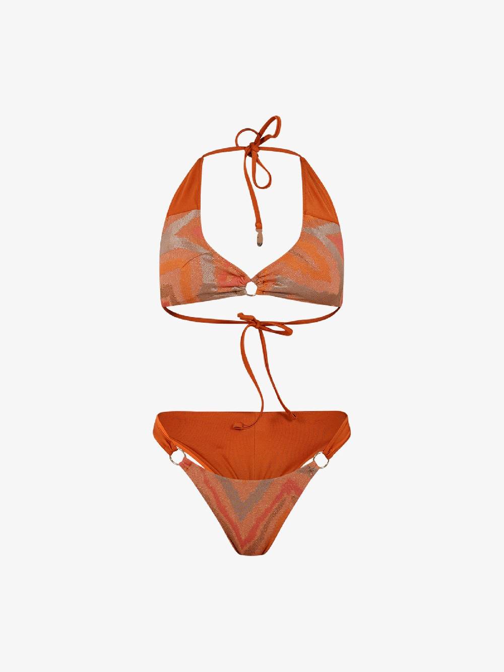 COTAZUR Costume Da Bagno Bikini Corpetto Chevron CTZ01465 Donna Viscosa Arancione
