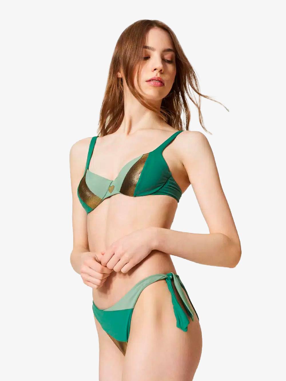 TWINSET Costume Da Bagno Bikini Donna Ferretto Saint Tropez Verde