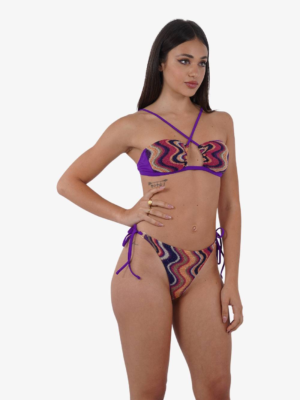 COTAZUR Costume Da Bagno Bikini Fascia Waves CTZ01459 Donna Viscosa Multicolor