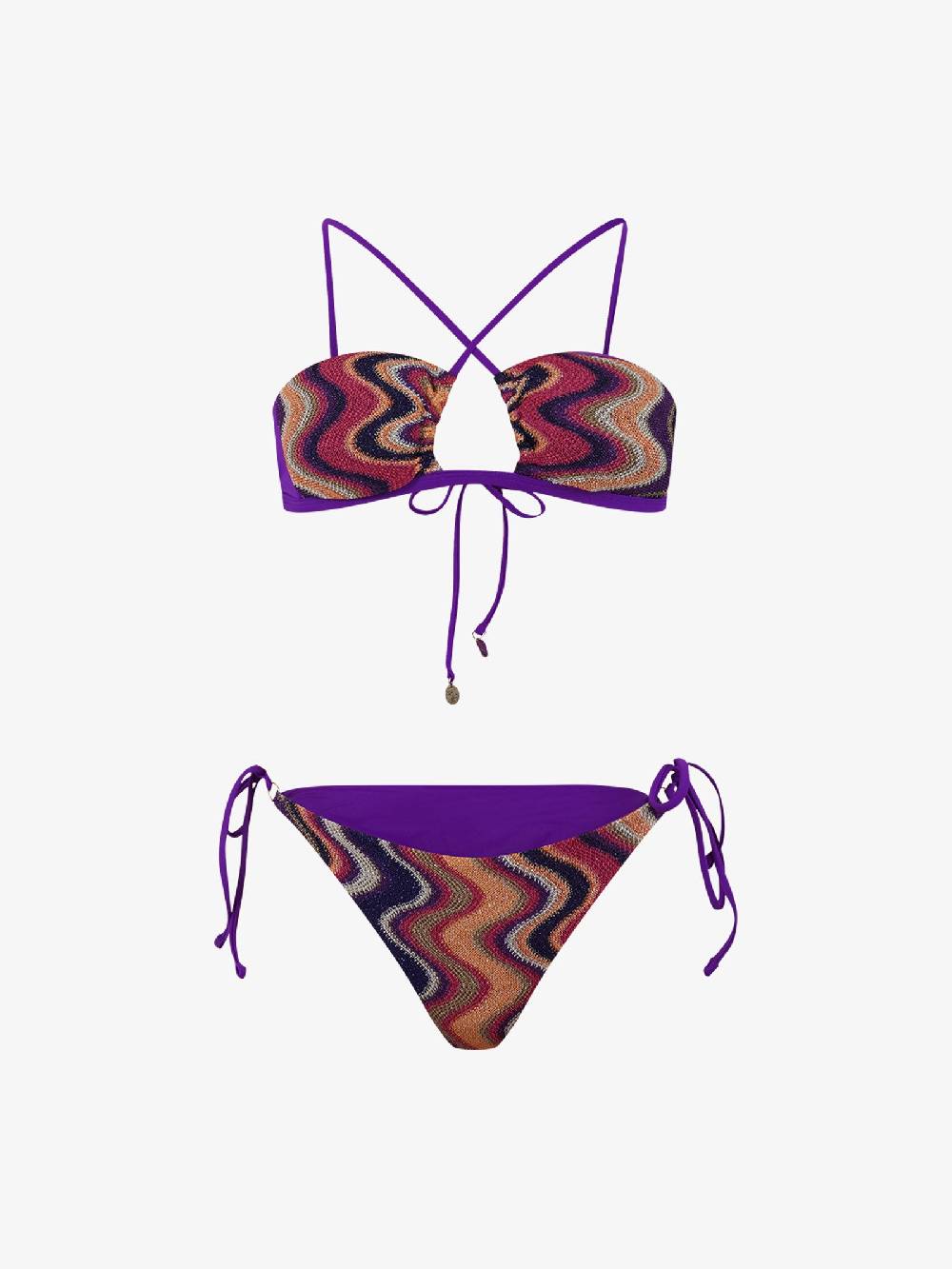 COTAZUR Costume Da Bagno Bikini Fascia Waves CTZ01459 Donna Viscosa Multicolor