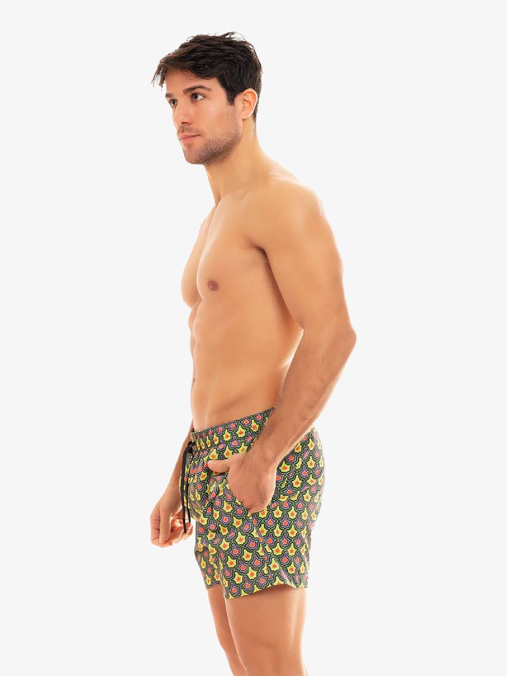 MOVE BEACHWEAR Costume Da Bagno Boxer Saint Vincent Con Stampa SVN PRINT 24 Uomo Giallo