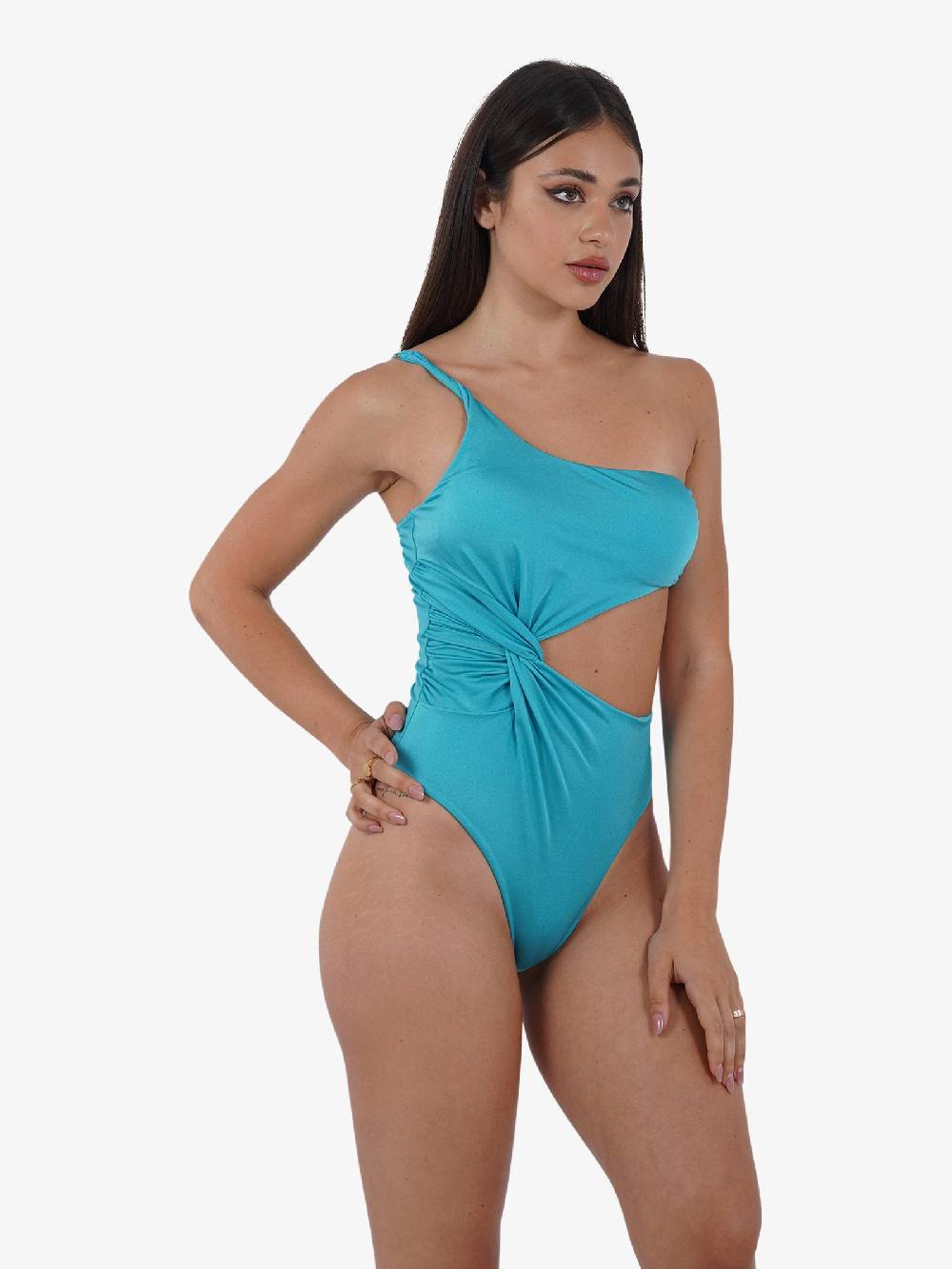 COTAZUR Costume Da Bagno Intero Drappeggiato CTZ01357 Donna Azzurro