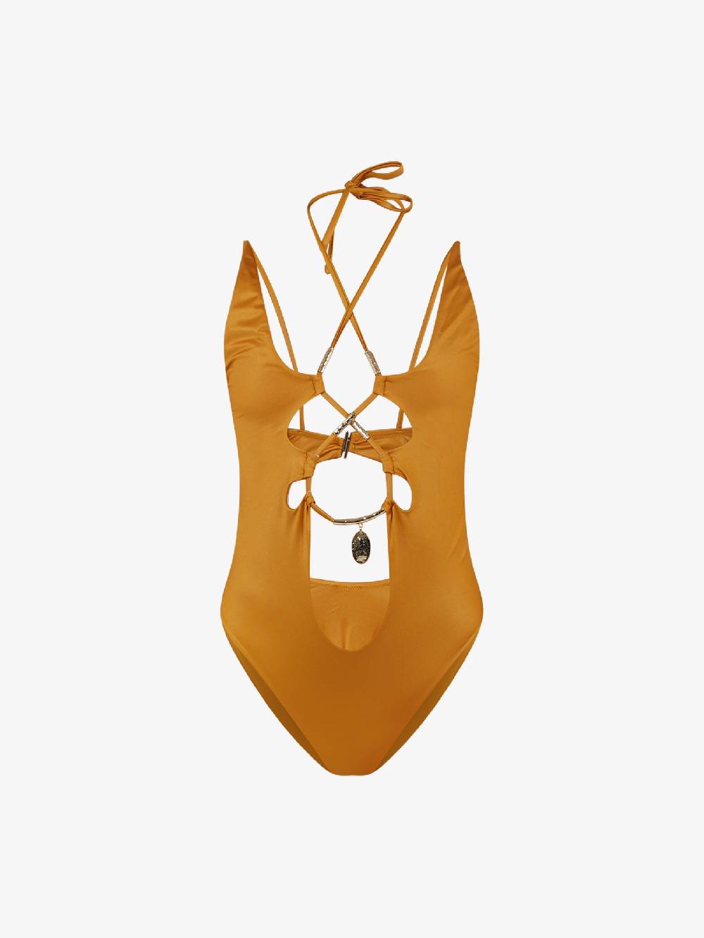 MISS BIKINI Costume Da Bagno Intero Gloss Cut-out V4210O Donna Oro