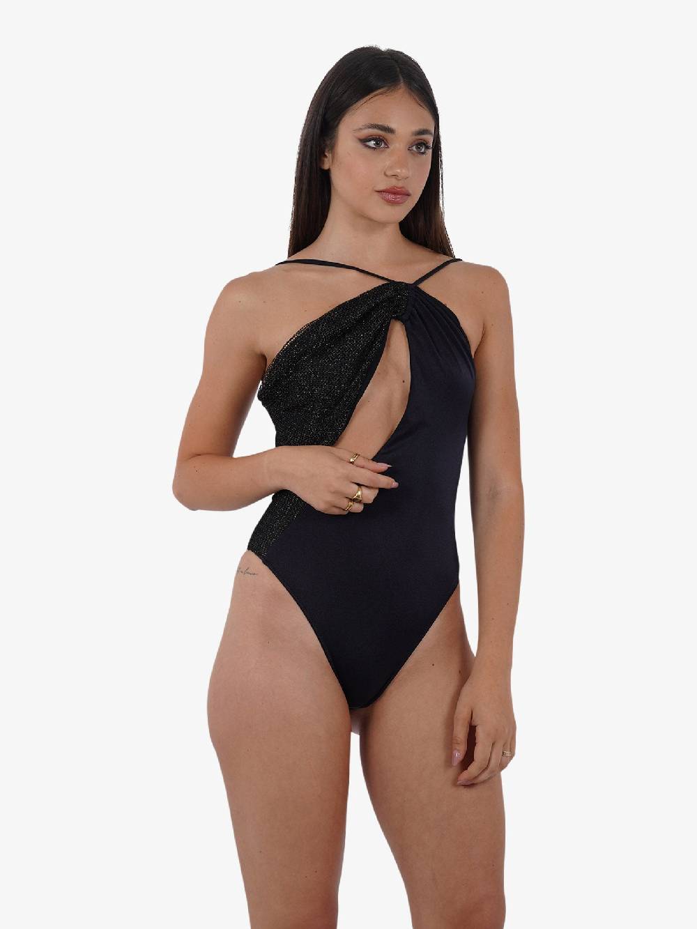 COTAZUR Costume Da Bagno Intero Microrete CTZ01425 Donna Nero