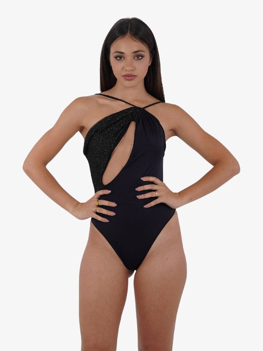 COTAZUR Costume da bagno intero microrete CTZ01425 donna nero