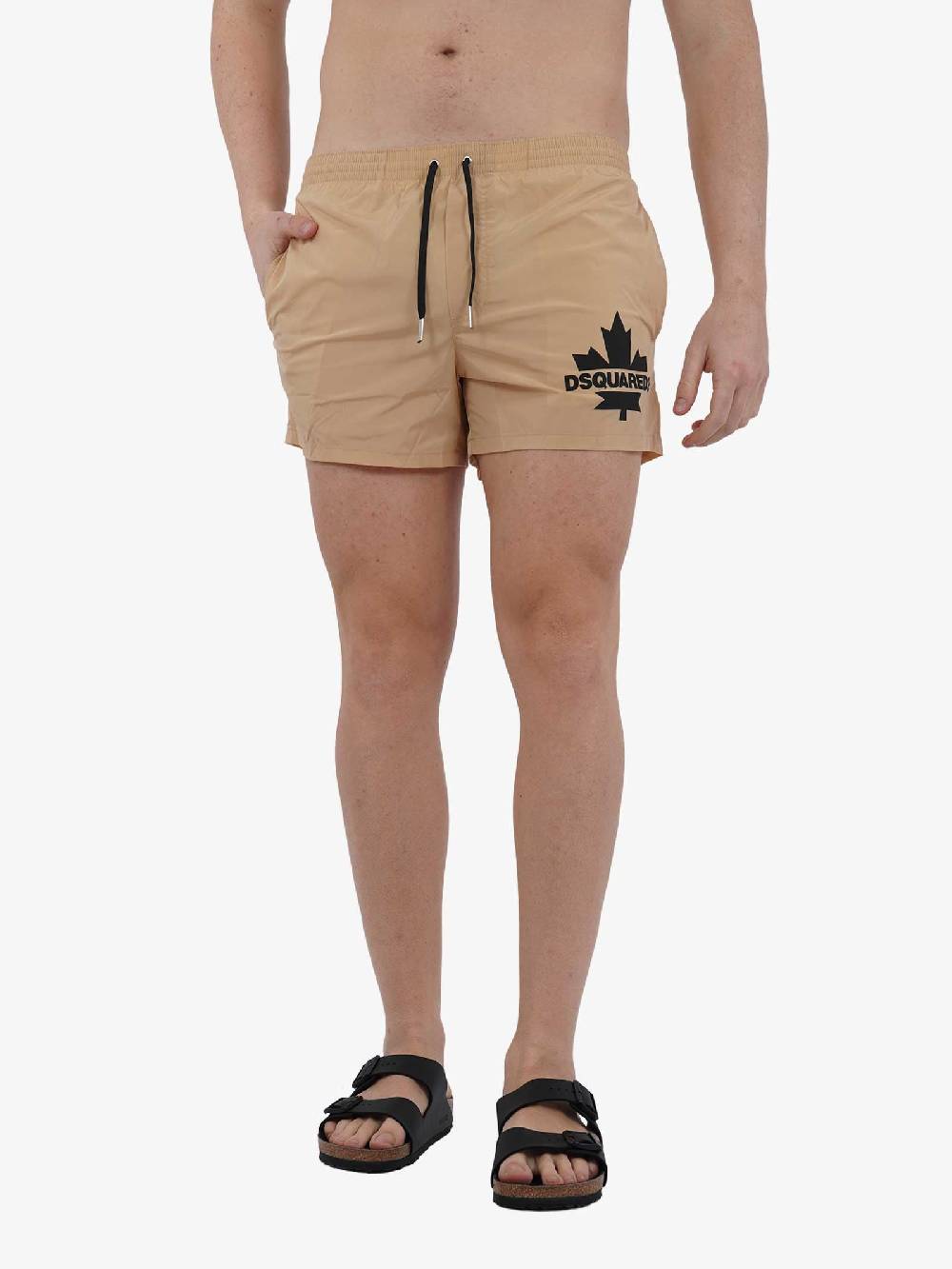 DSQUARED2 Costume Da Bagno LEAF Boxer Midi D7B5F5600 Uomo Beige