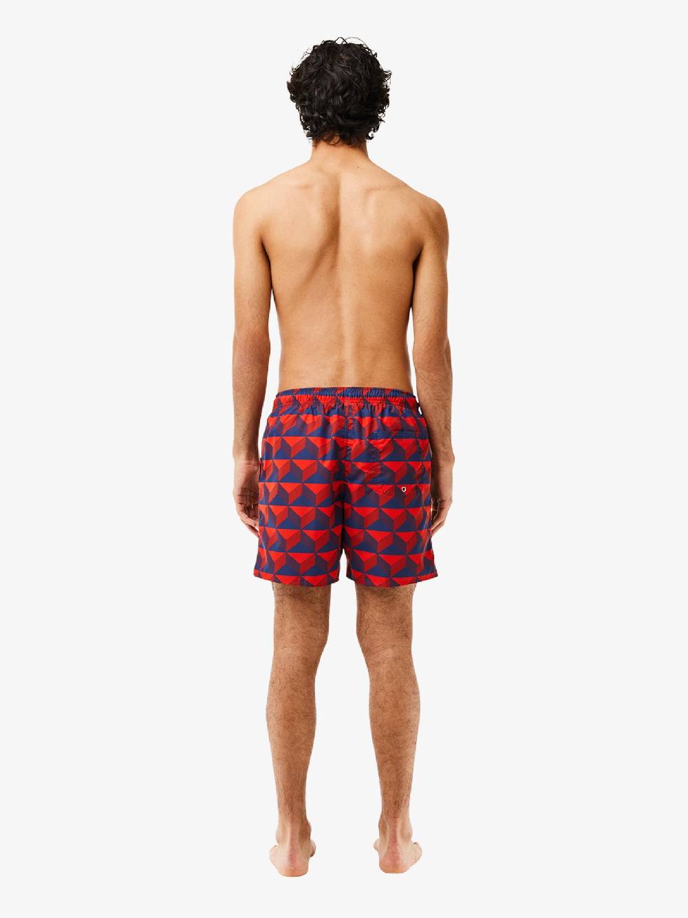 LACOSTE Costume Da Bagno Media Lunghezza Con Stampa Robert George MH7628 Uomo Rosso