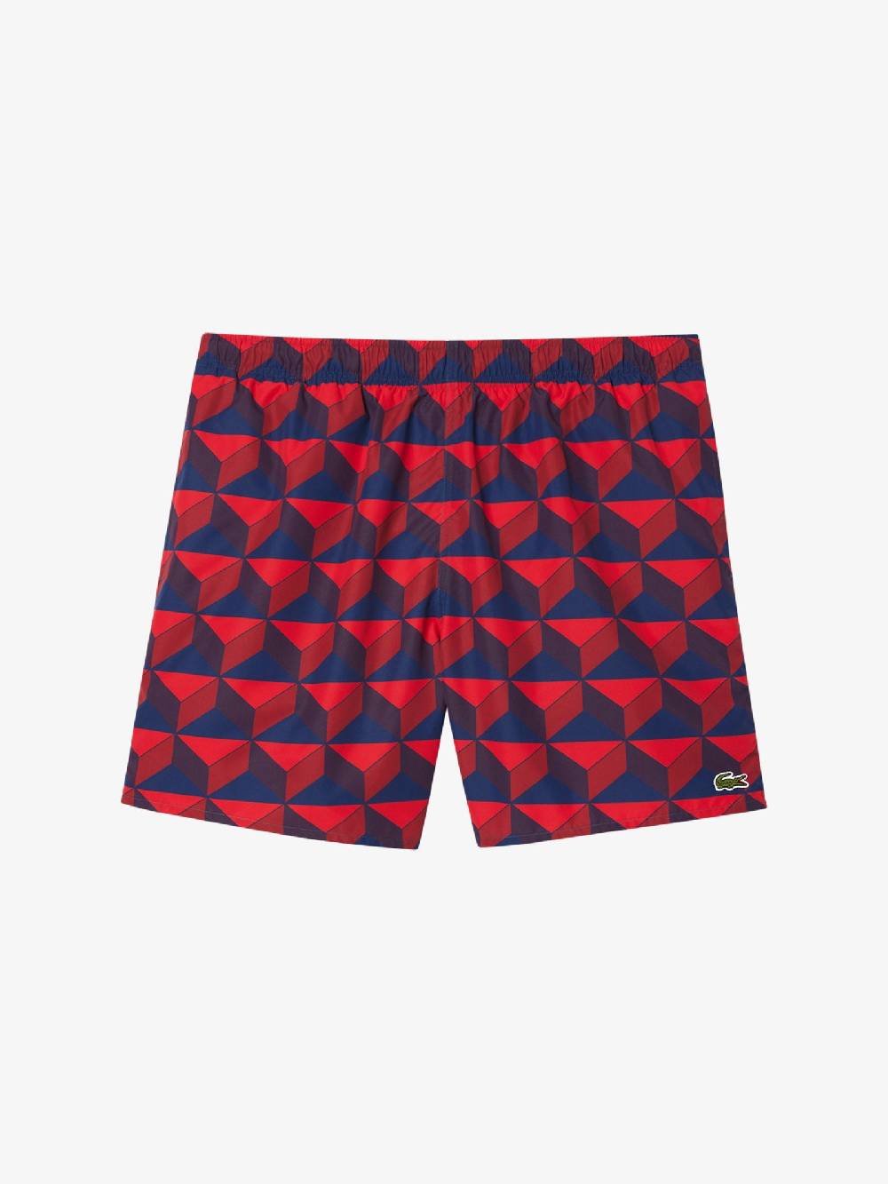 LACOSTE Costume da bagno media lunghezza con stampa Robert George MH7628 uomo rosso