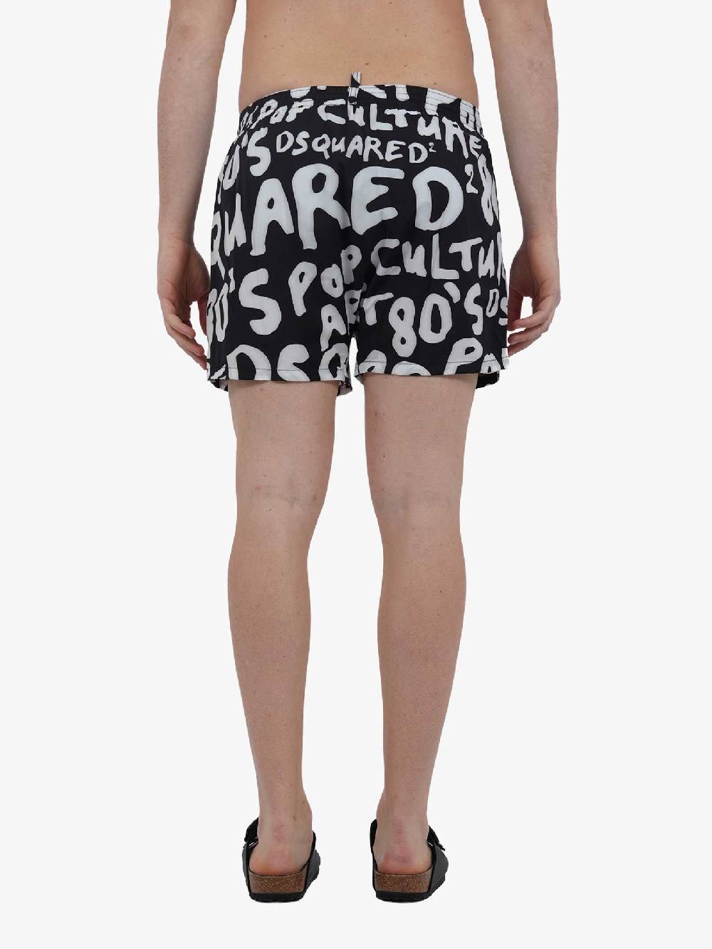 DSQUARED2 Costume Da Bagno POP 80'S Boxer Midi D7B645580 Uomo Nero