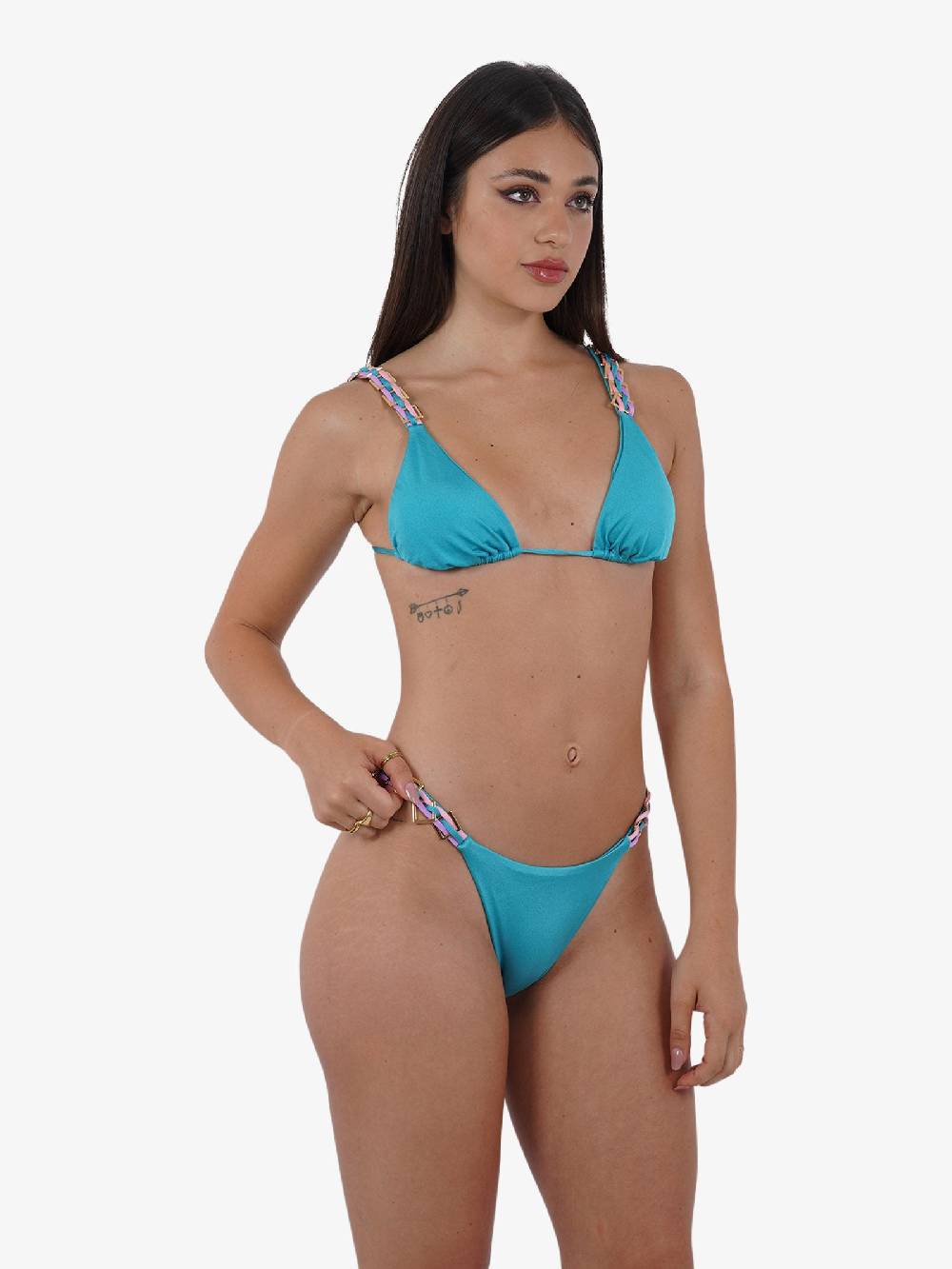 DISTRICT BY MARGHERITA MAZZEI Costume Da Bagno Slip Chiuso 4FQ58 Donna Azzurro