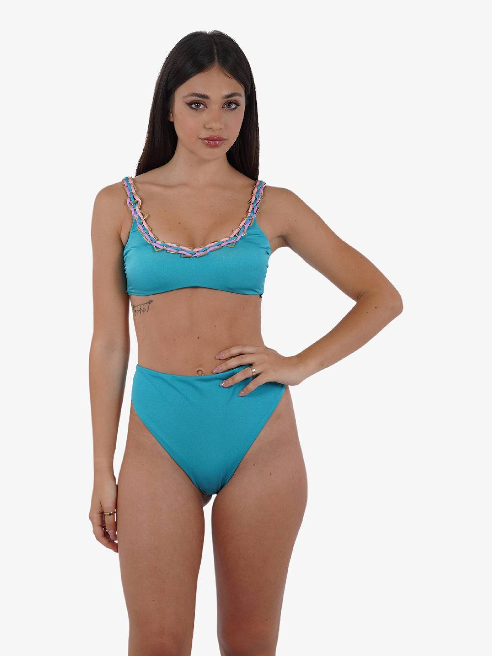 DISTRICT BY MARGHERITA MAZZEI Costume Da Bagno Slip Coulotte 4FQ26 Donna Azzurro