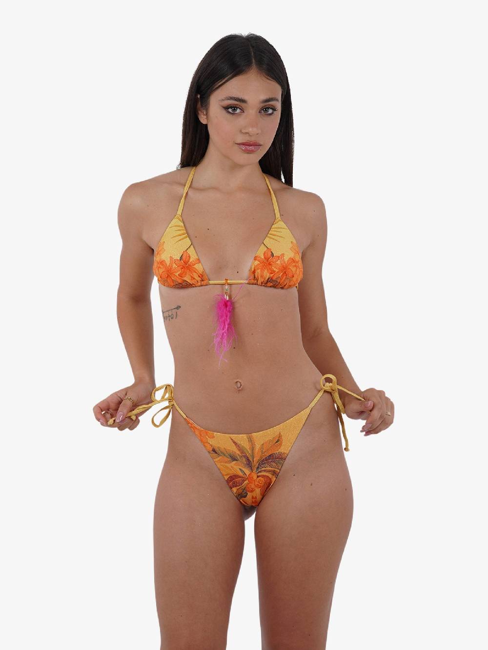 DISTRICT BY MARGHERITA MAZZEI Costume Da Bagno Slip Laccetti 4FS58 Donna Giallo