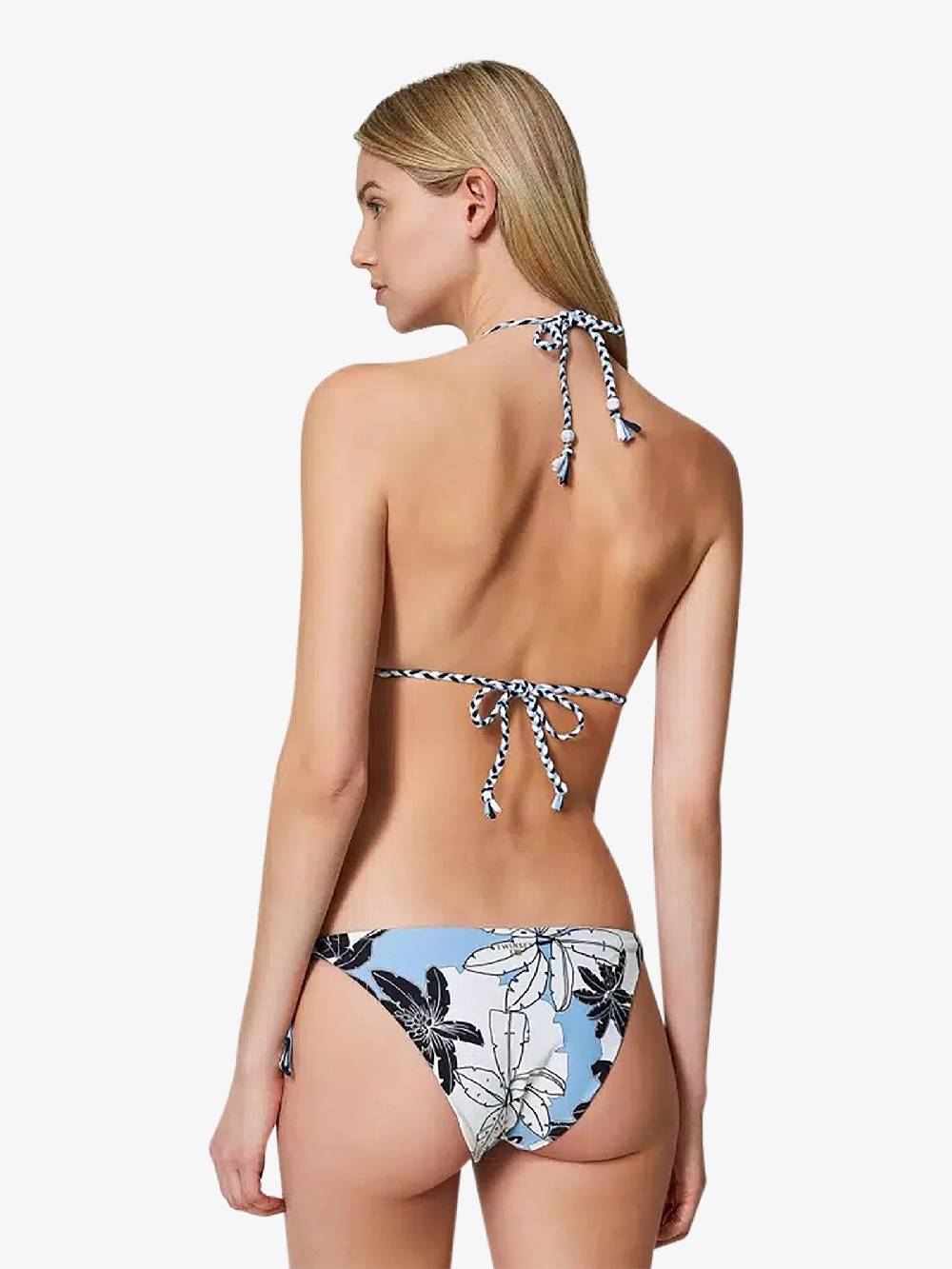 TWINSET Costume Da Bagno Slip Tanga Reversibile A Fiori241LMMG88 Donna Marrone