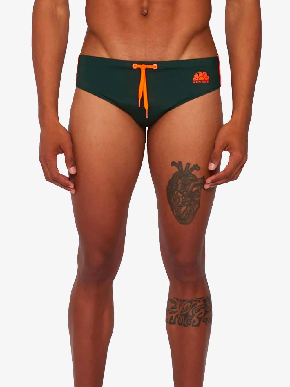 SUNDEK Costume Da Bagno Slip Uomo Verde Bande Laterali