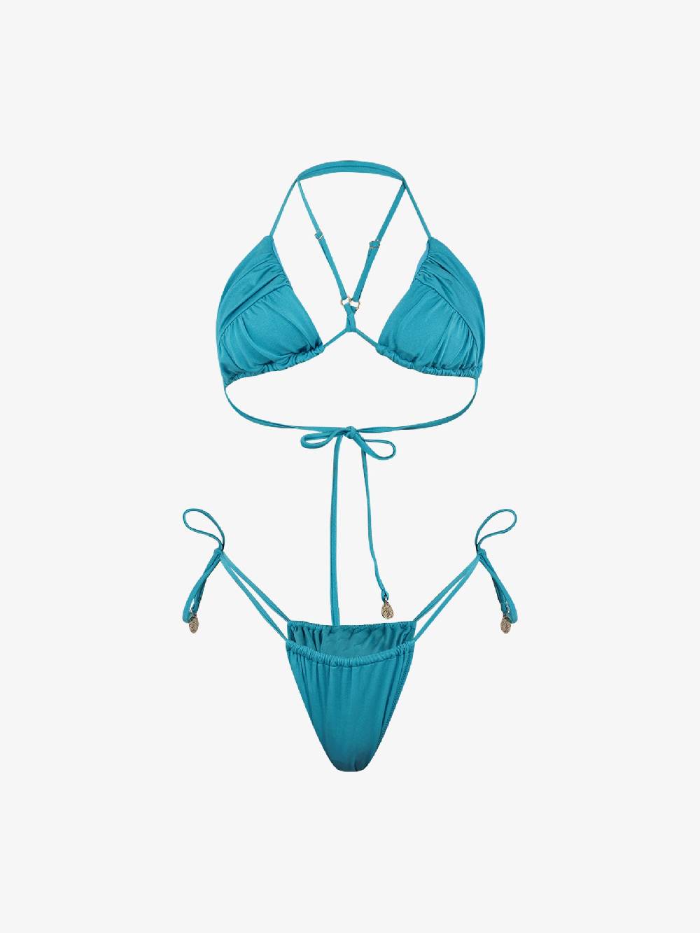 COTAZUR Costume Da Bagno Triangolo Drappeggio CTZ01358 Donna Azzurro