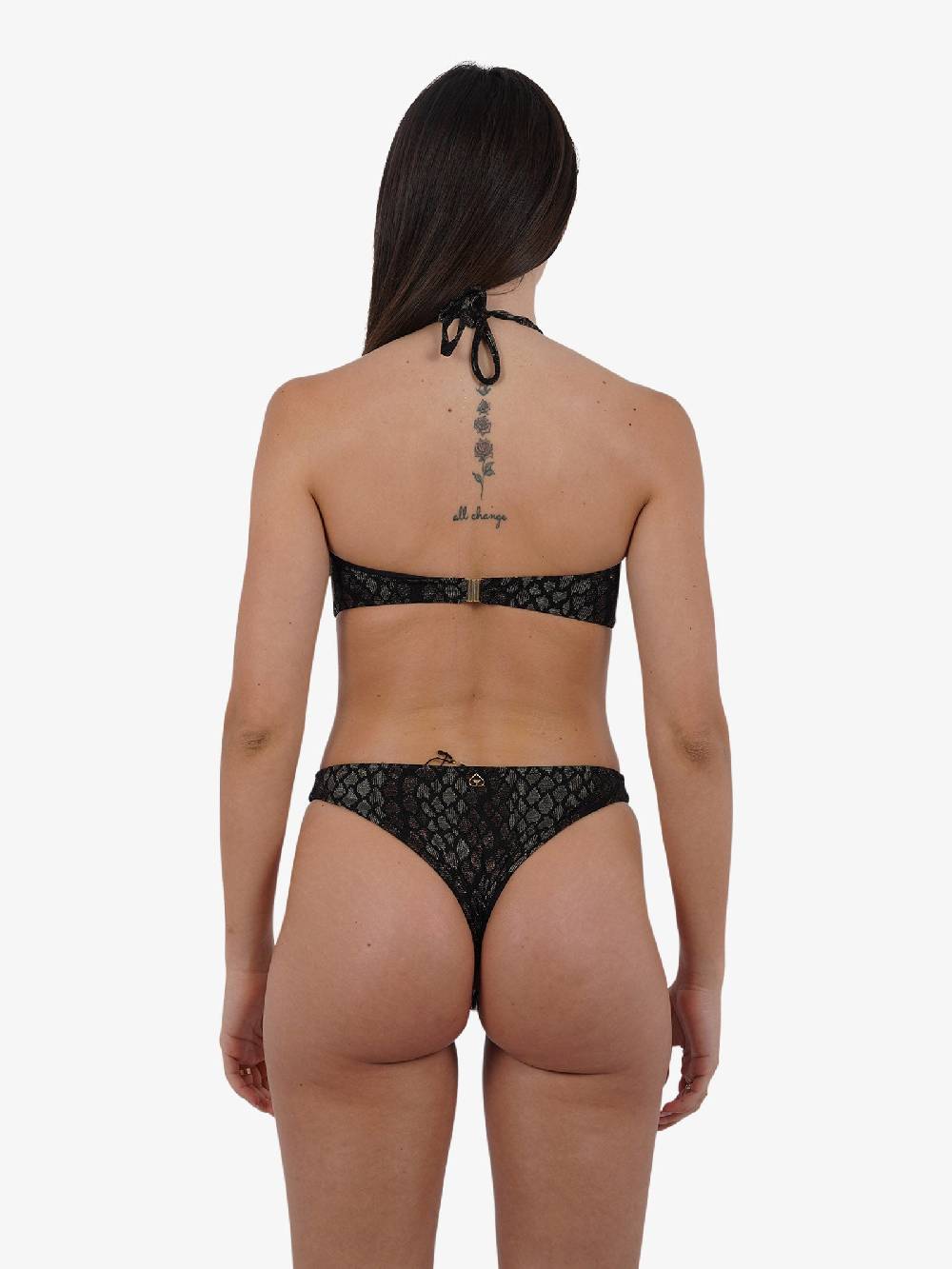 MISS BIKINI Costume Da Bagno Trikini Pitonato V4103O Donna Marrone