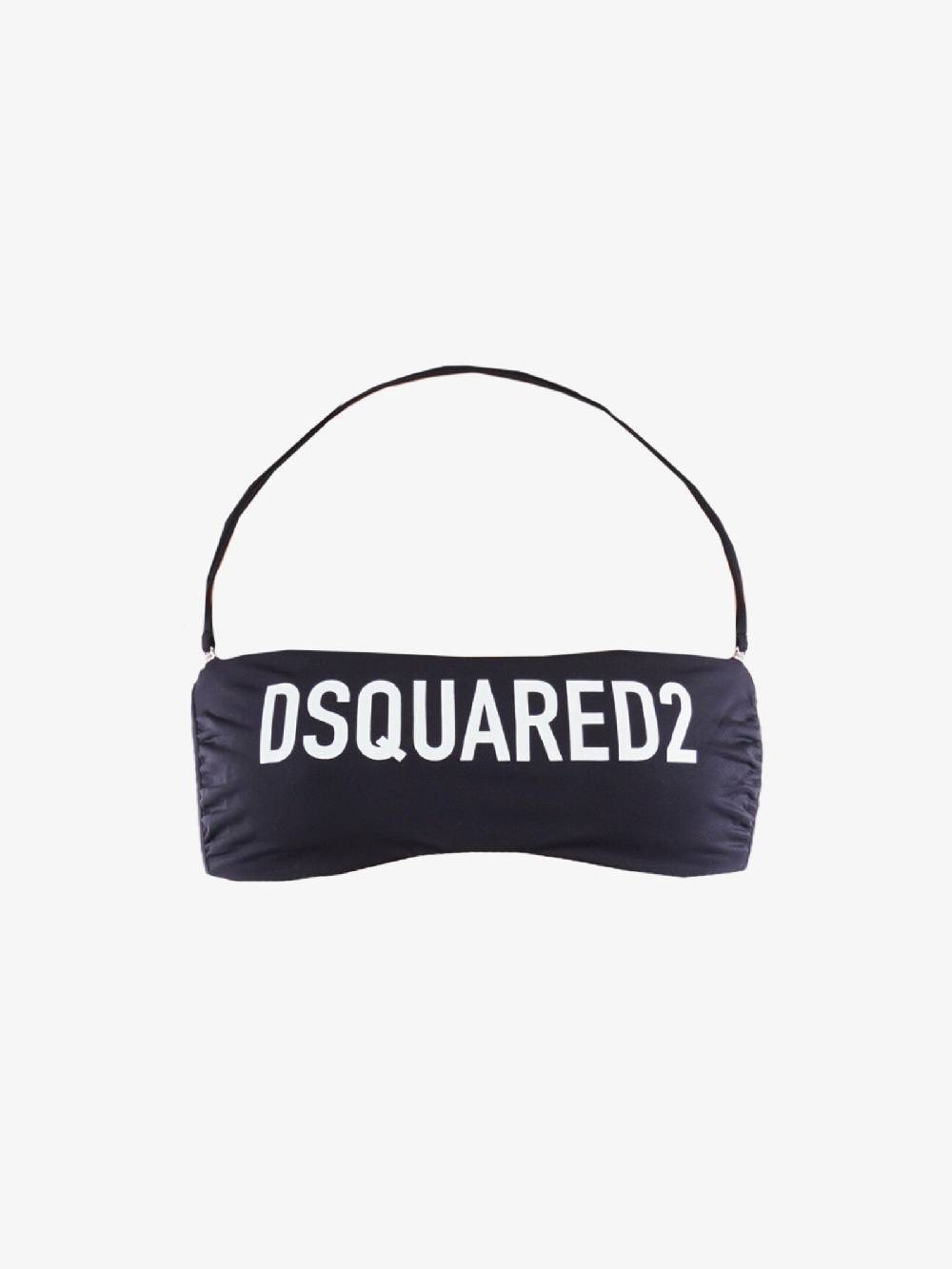 DSQUARED2 Costumi da bagno Donna Nero Bandeau Top in Poliammide